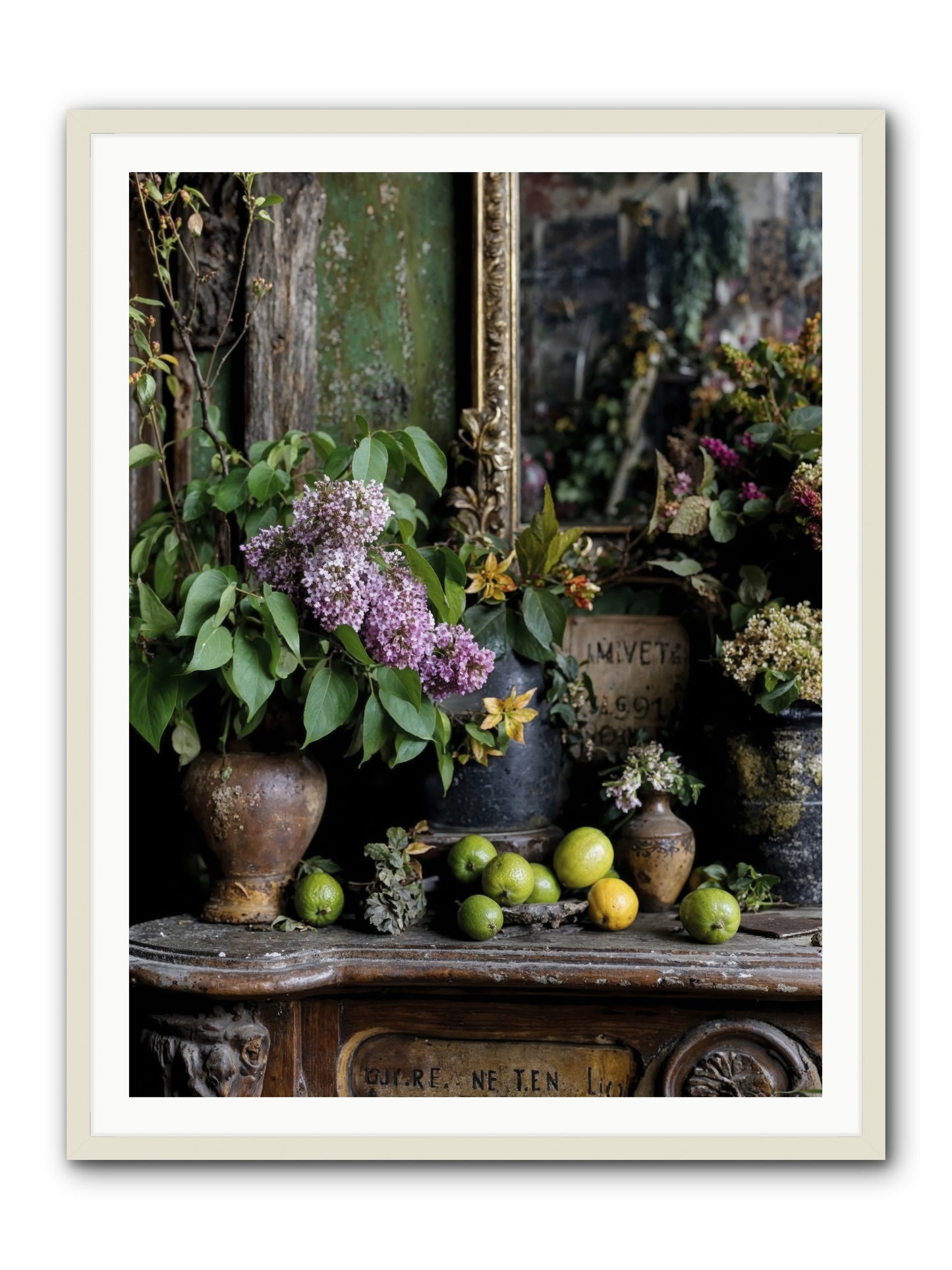 Midsummer's Garden Scheme -- Framed Print - White 36x48