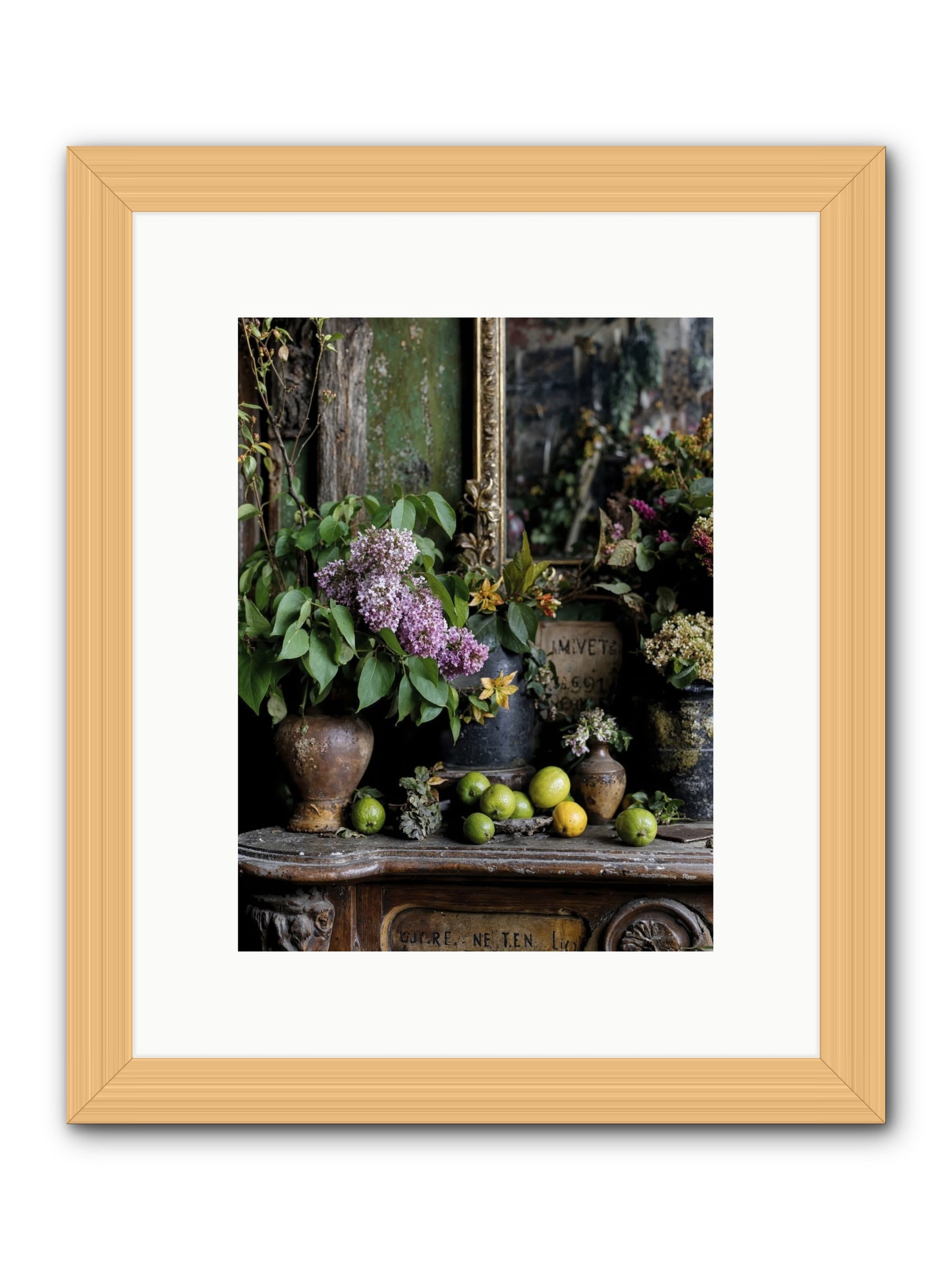 Midsummer's Garden Scheme -- Framed Print - Natural 9x12