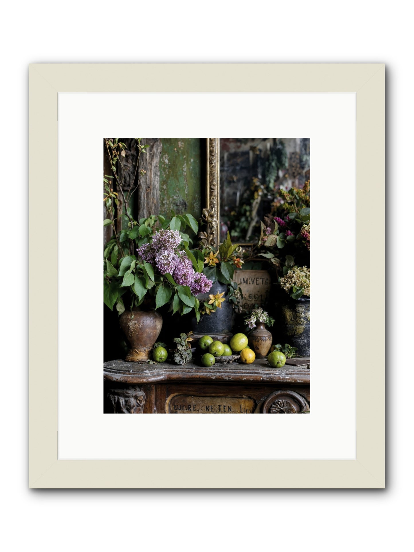 Midsummer's Garden Scheme -- Framed Print - White 9x12