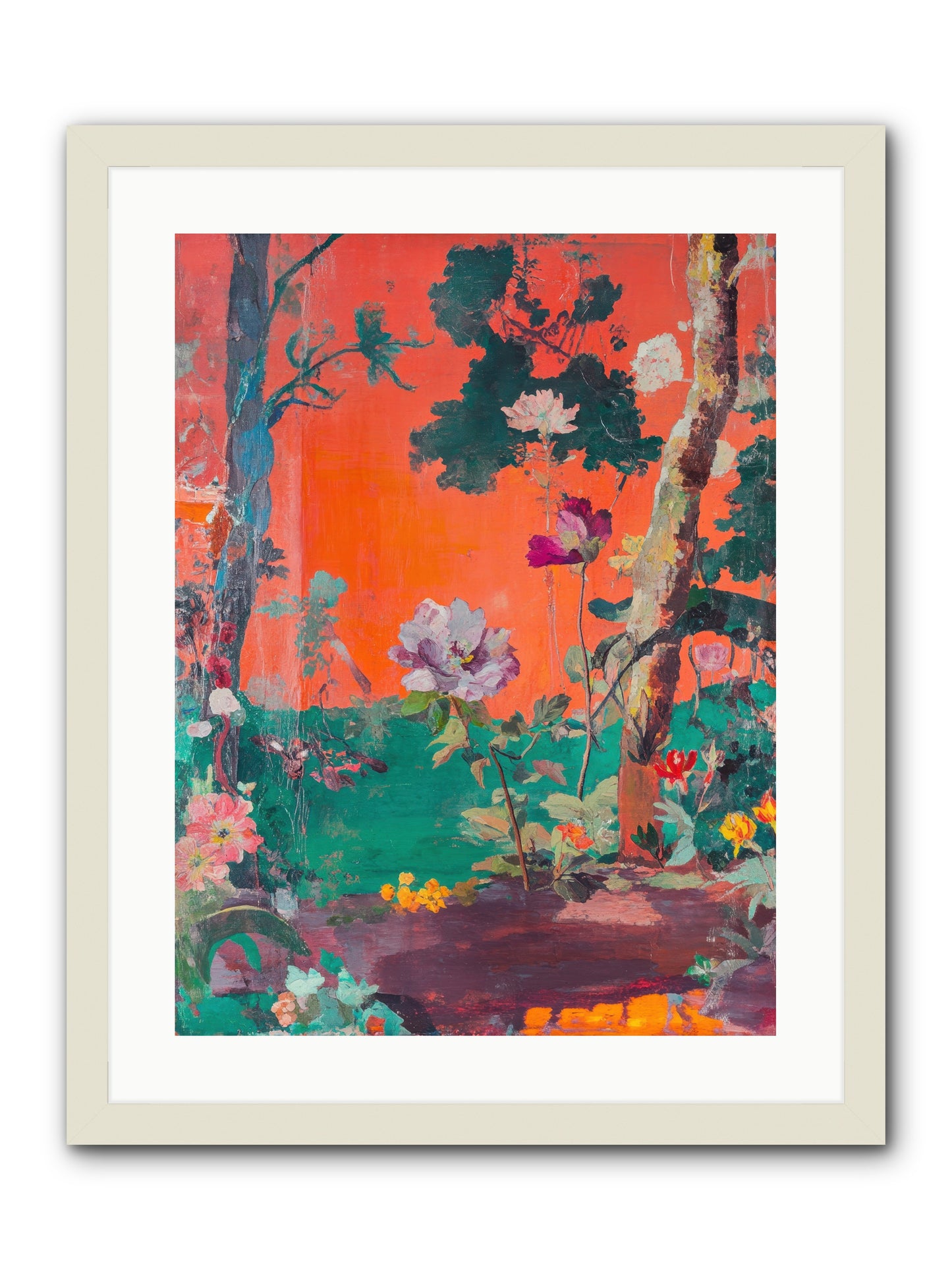 Midsummer's Verdancy -- Framed Print - White 18x24