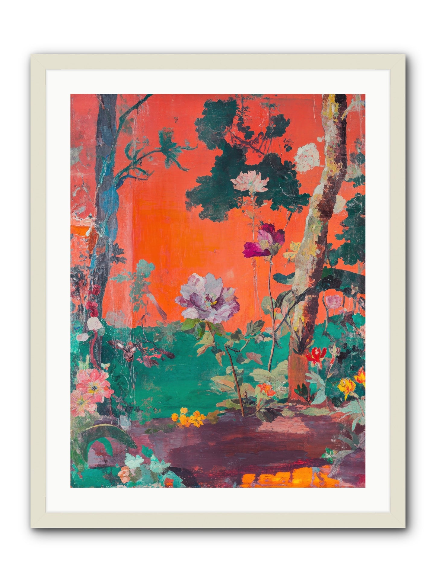 Midsummer's Verdancy -- Framed Print - White 24x32