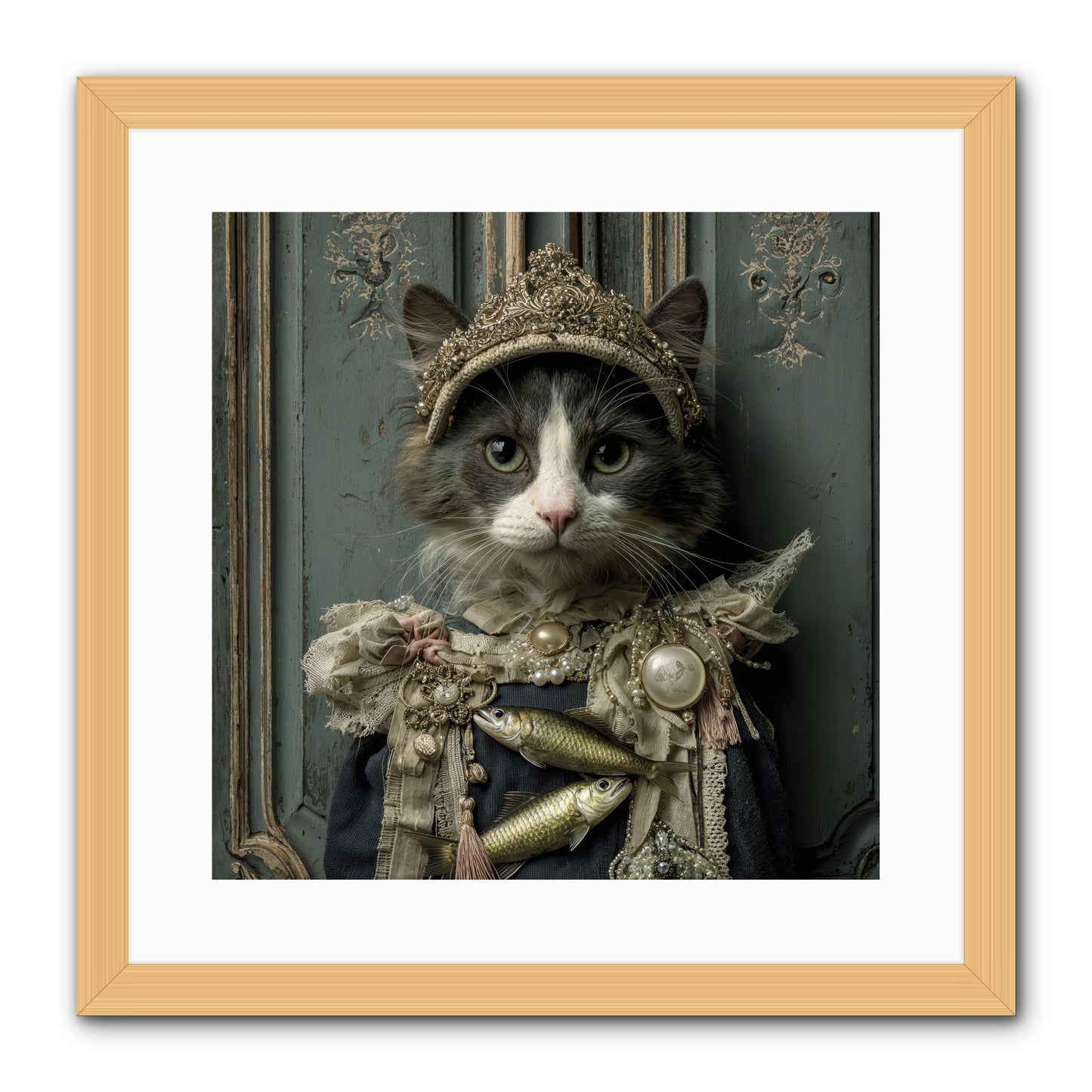 Mint Tea at Number Nine -- Framed Print - Natural 16x16