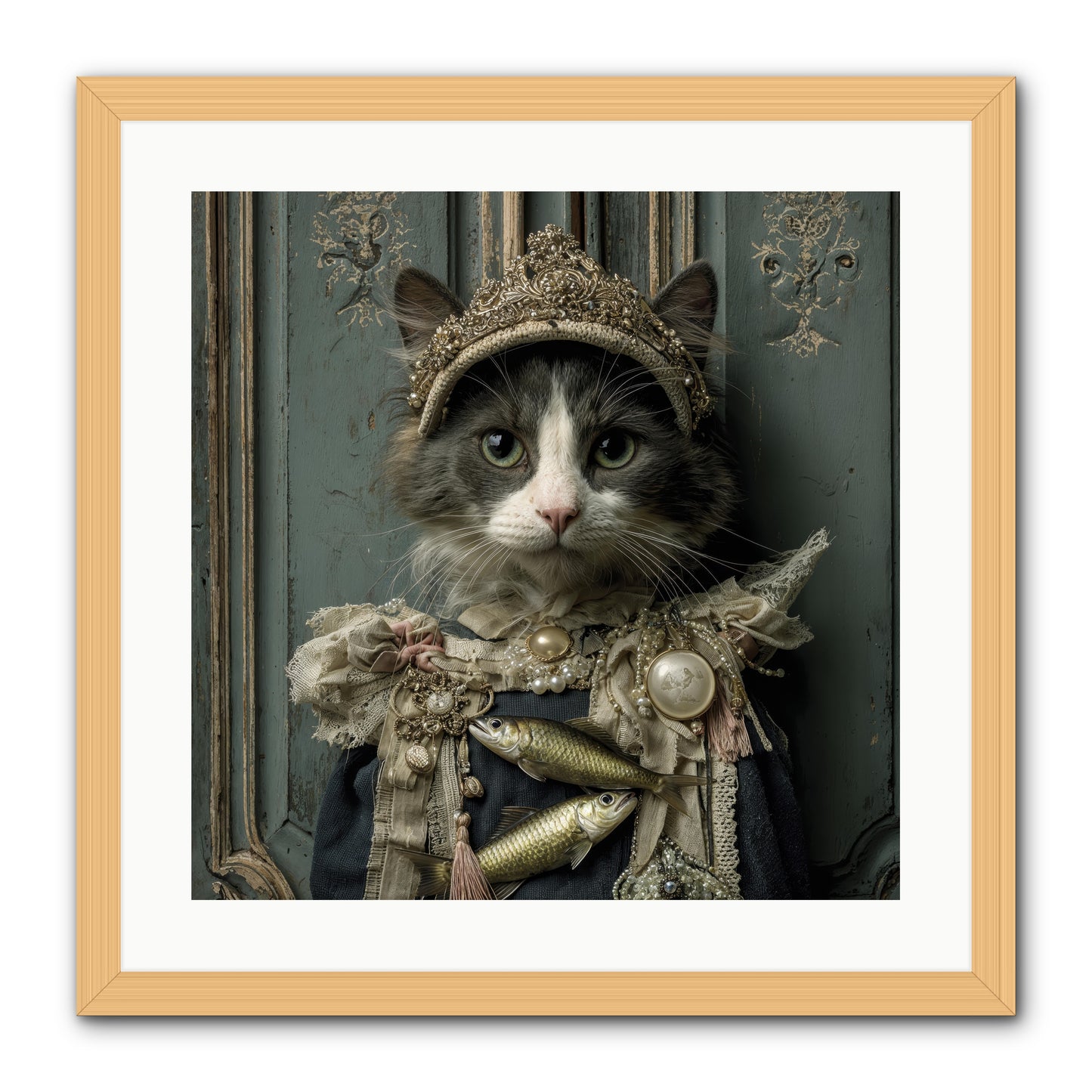 Mint Tea at Number Nine -- Framed Print - Natural 20x20