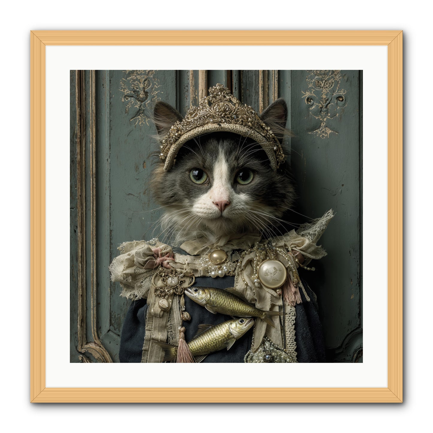 Mint Tea at Number Nine -- Framed Print - Natural 24x24
