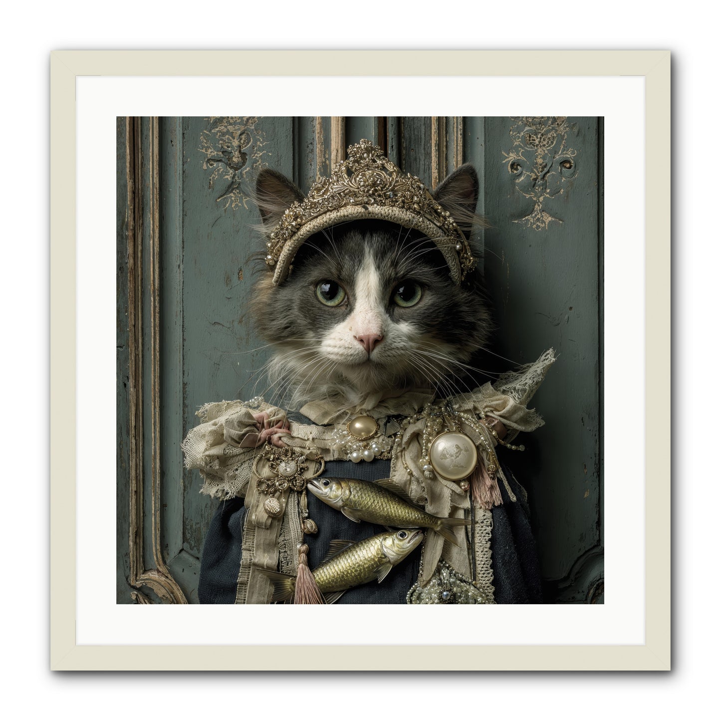 Mint Tea at Number Nine -- Framed Print - White 24x24