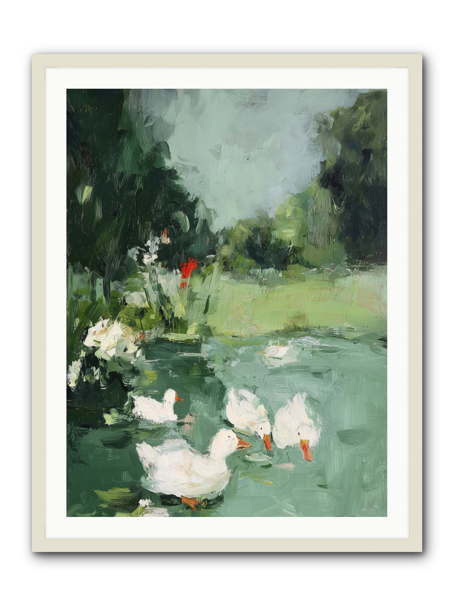 Mirror Waters -- Framed Print - White 30x40