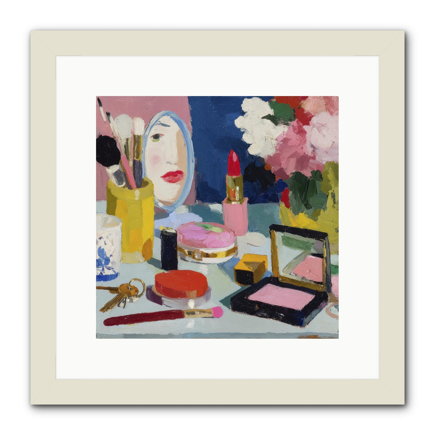 Mirror, Mirror Morning -- Framed Print - White 12x12
