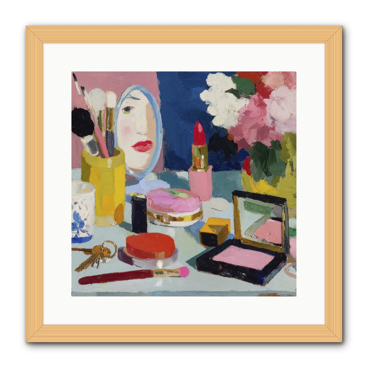 Mirror, Mirror Morning -- Framed Print - Natural 16x16