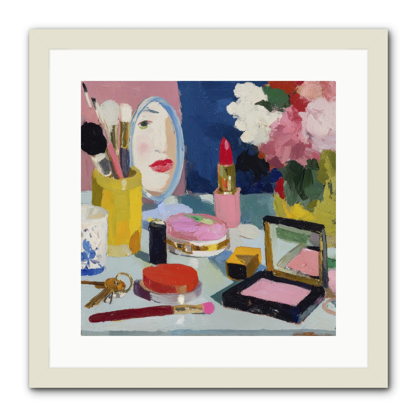 Mirror, Mirror Morning -- Framed Print - White 16x16