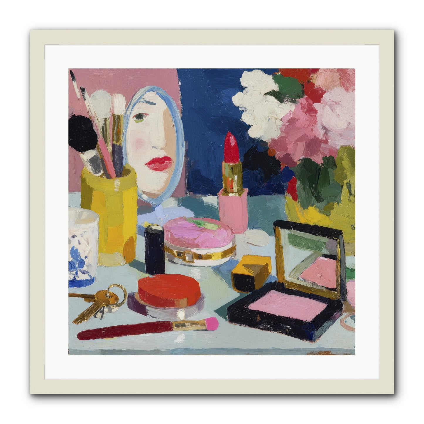 Mirror, Mirror Morning -- Framed Print - White 24x24