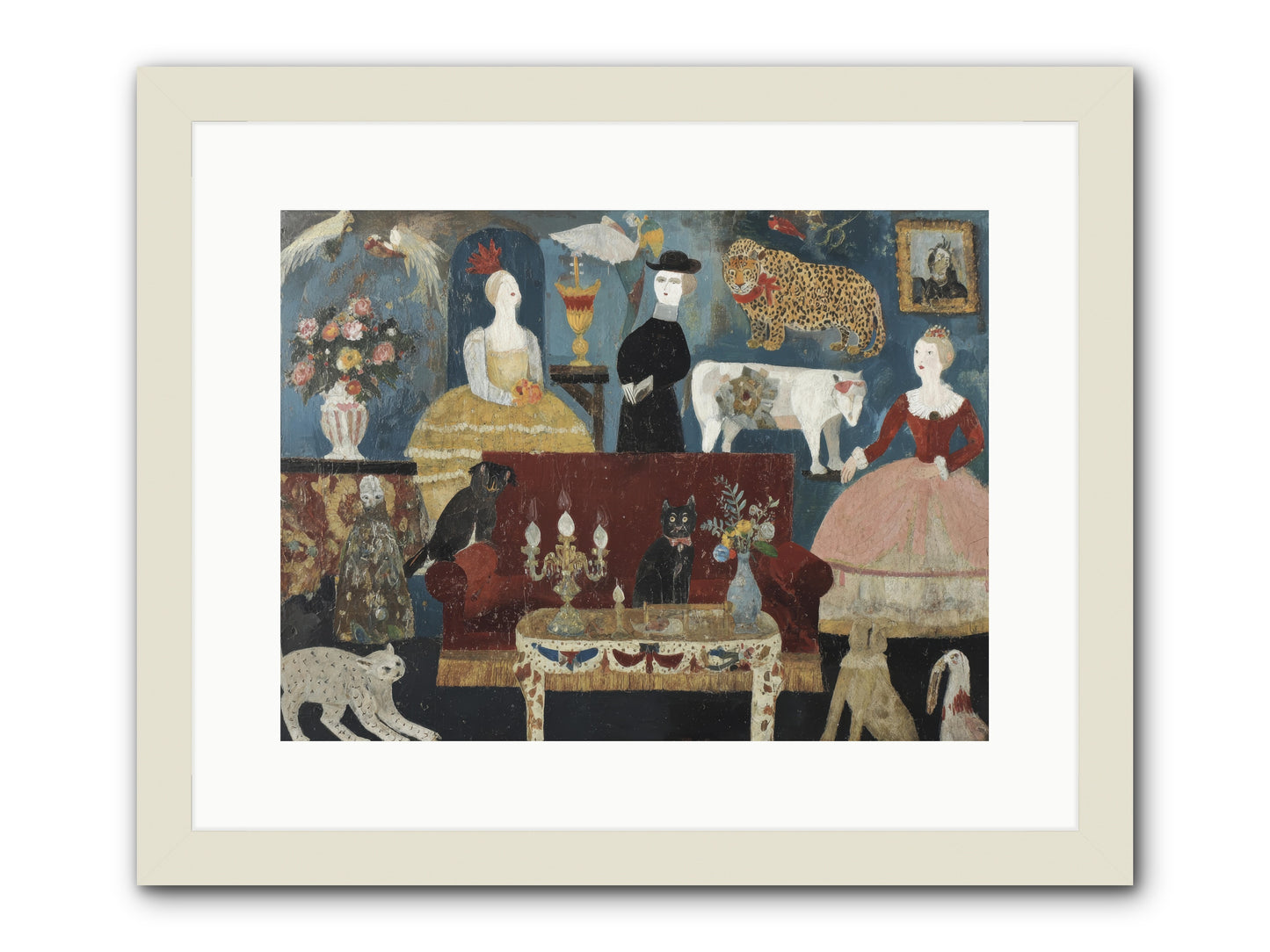 Mirth at Montpelier House -- Framed Print - White 16x12
