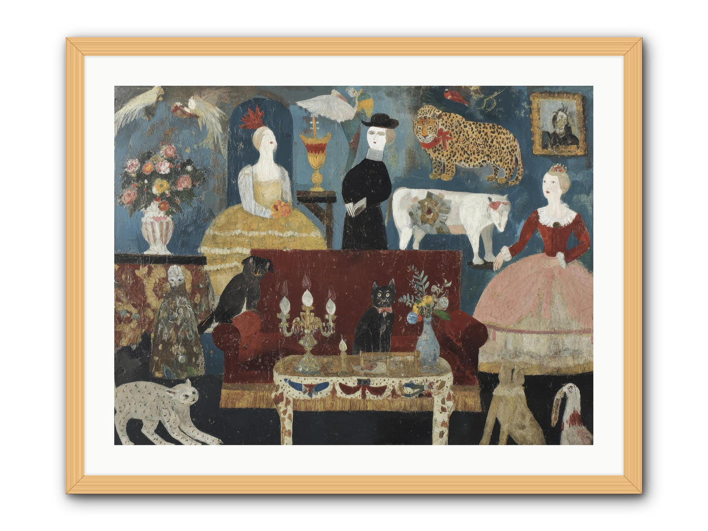 Mirth at Montpelier House -- Framed Print - Natural 32x24