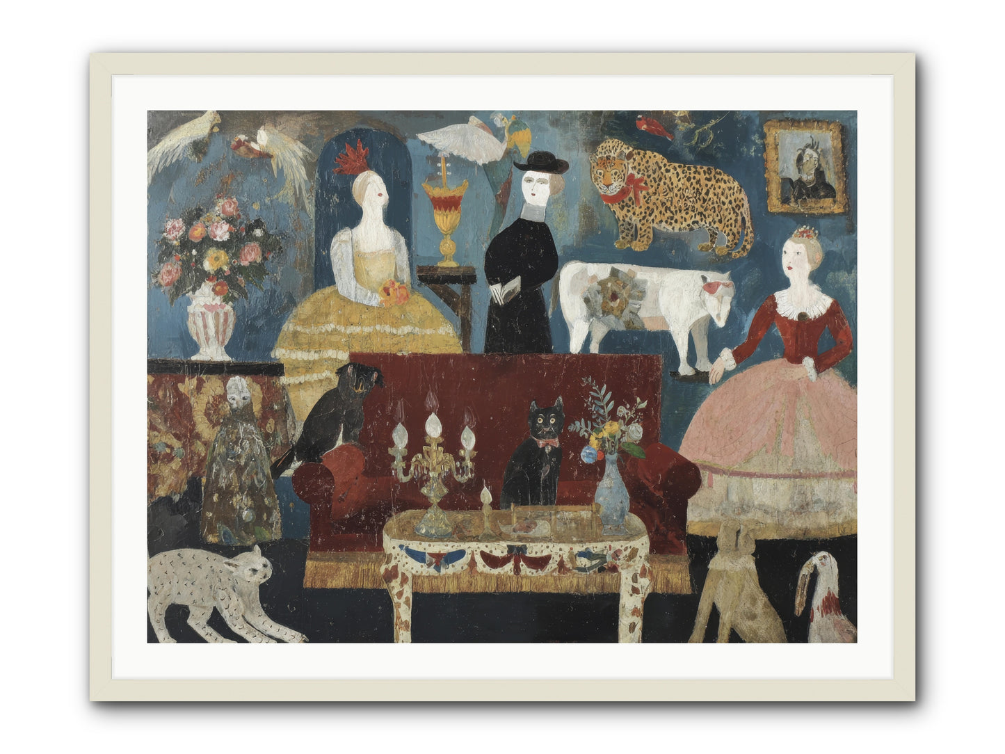 Mirth at Montpelier House -- Framed Print - White 40x30