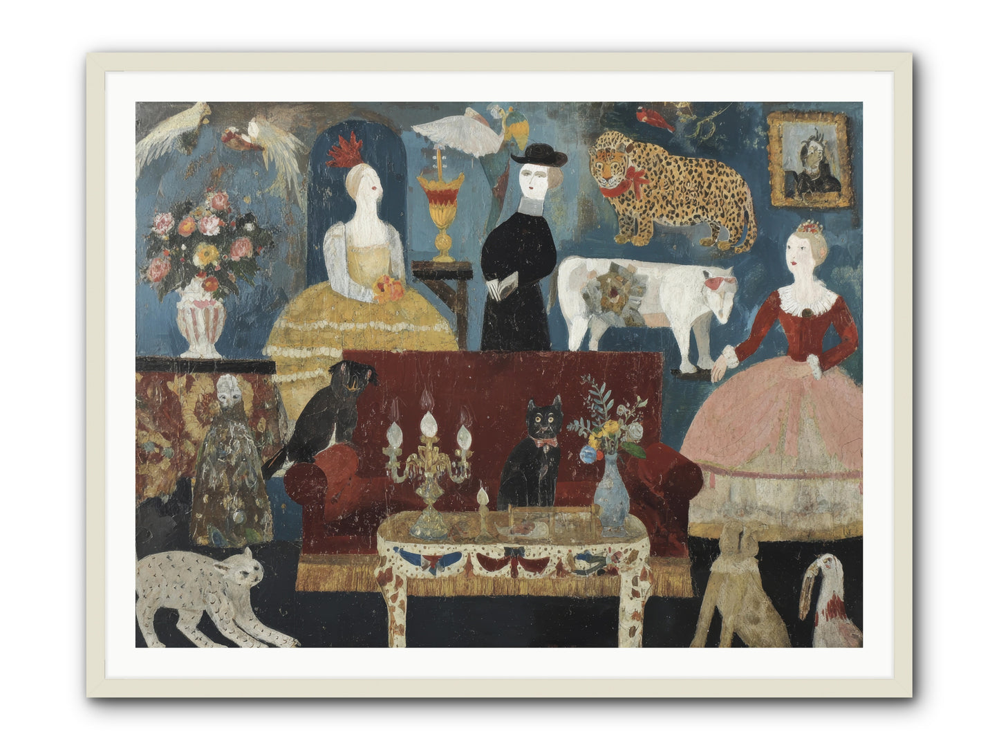 Mirth at Montpelier House -- Framed Print - White 48x36