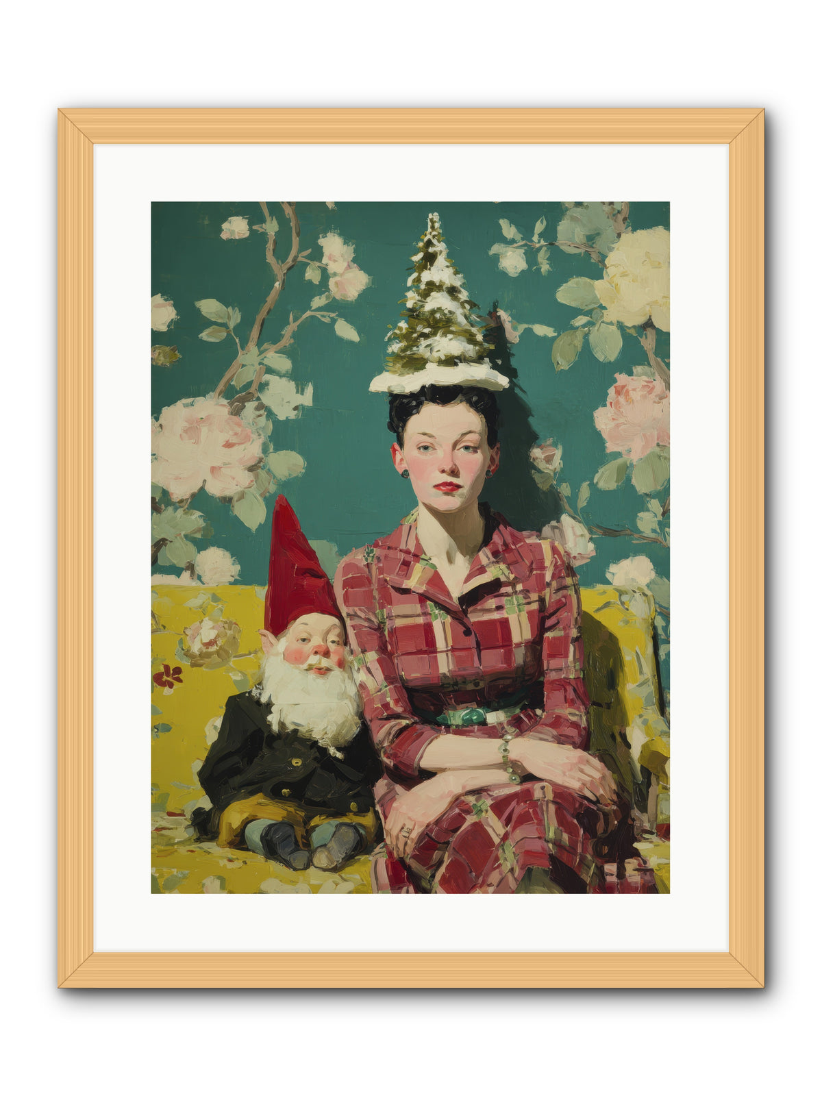 Miss Marrow’s Holiday Agenda -- Framed Print - Natural 18x24