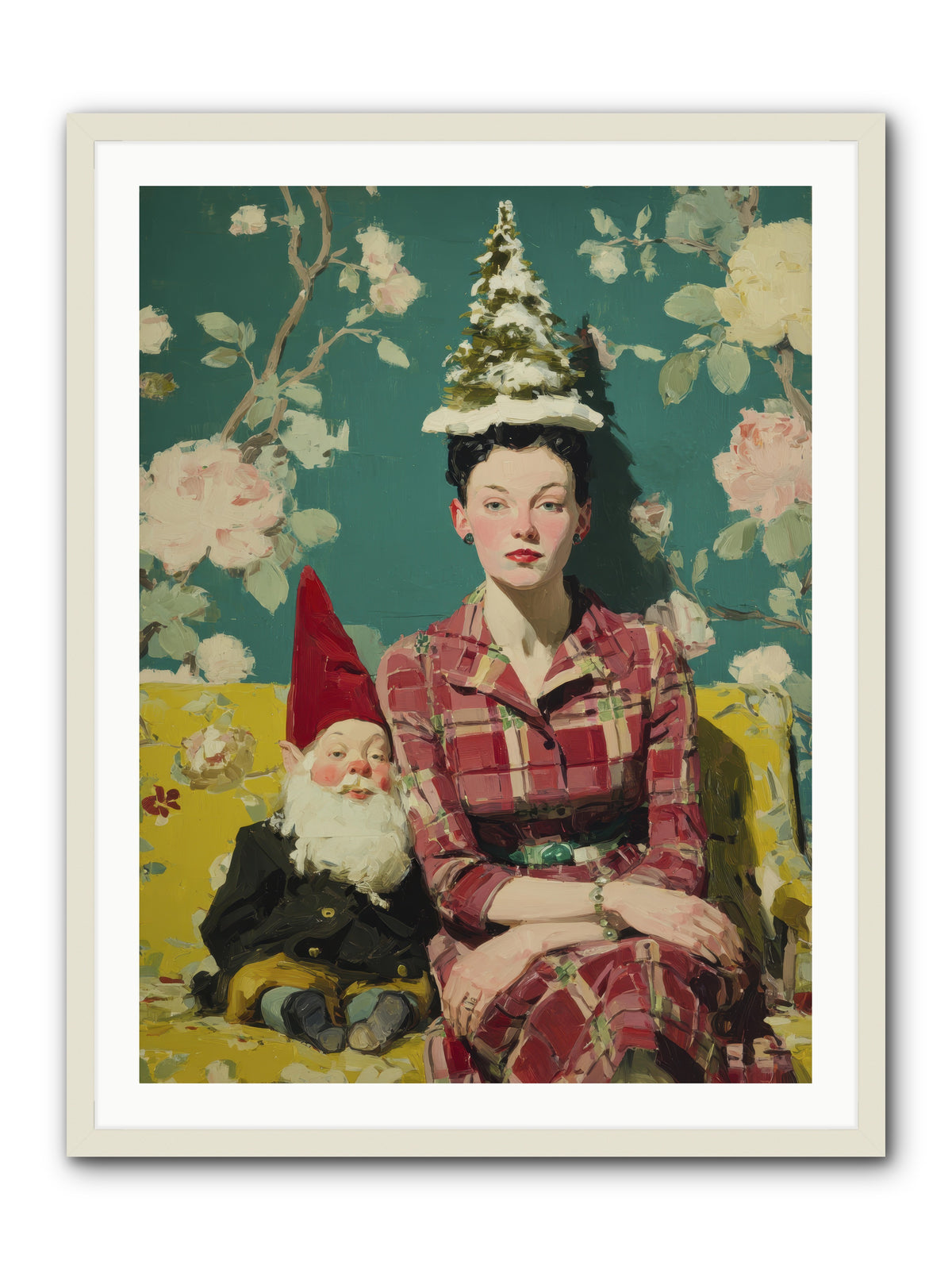 Miss Marrow’s Holiday Agenda -- Framed Print - White 30x40