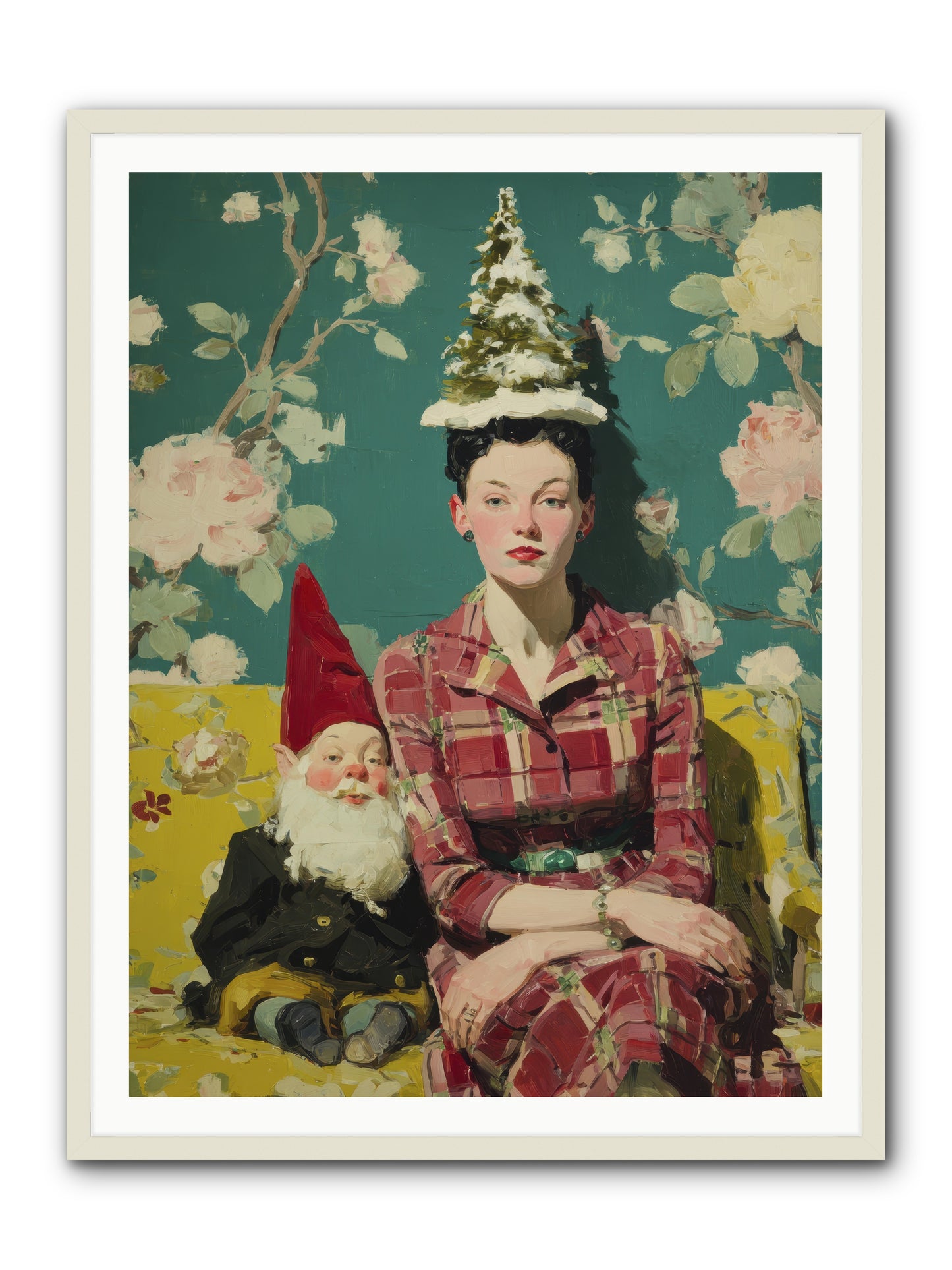 Miss Marrow’s Holiday Agenda -- Framed Print - White 36x48