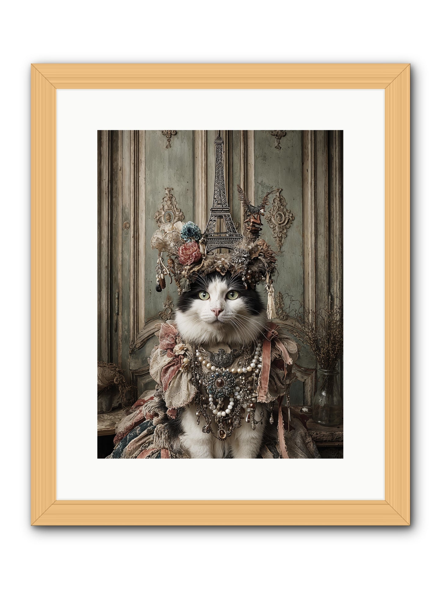 Miss Twill and the Lemon Parade -- Framed Print - Natural 12x16