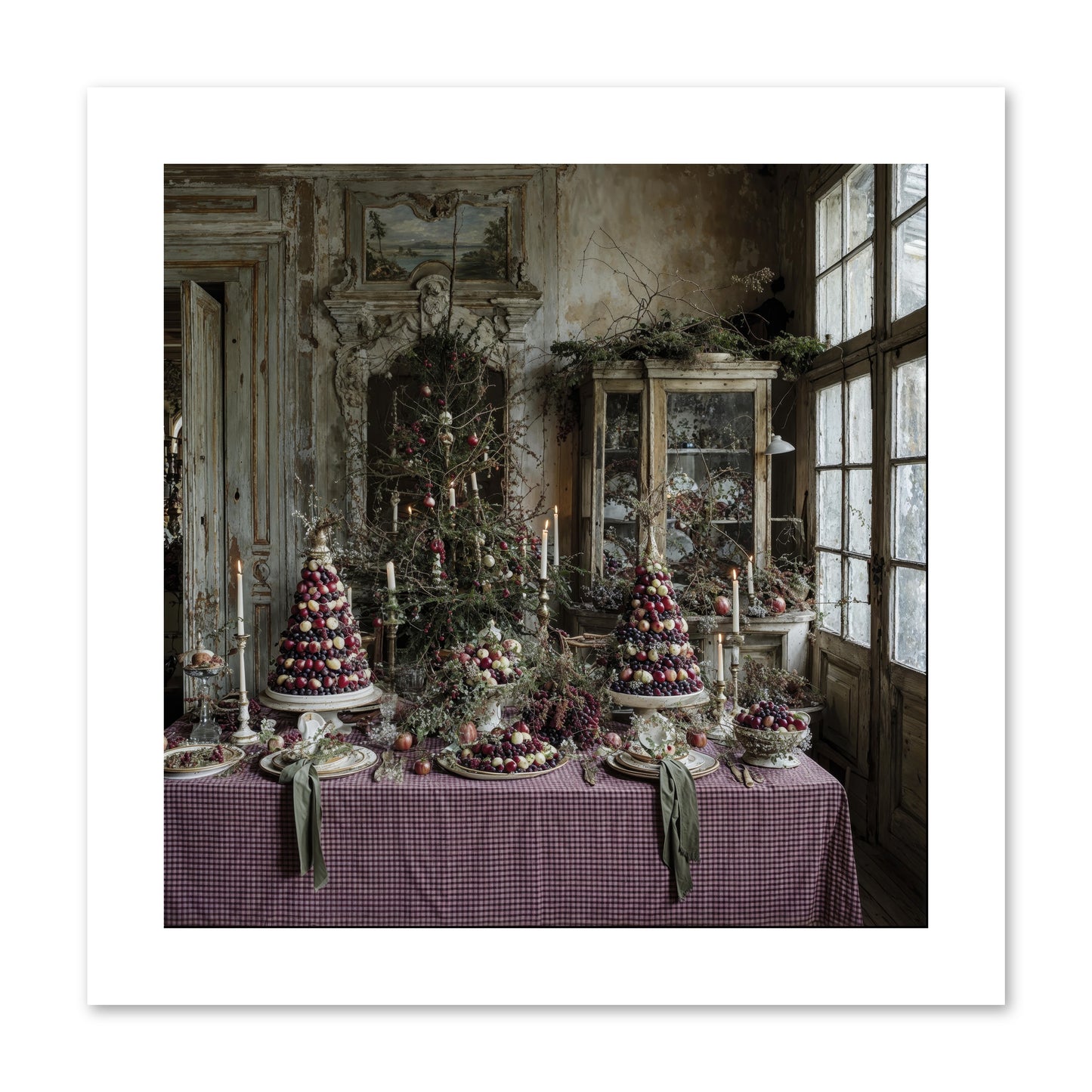Mistletoe Meadow Cottage -- Loose Canvas Print 10x10