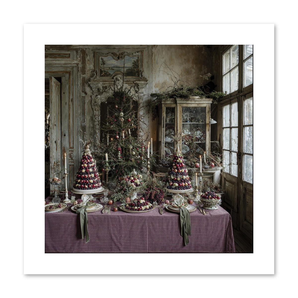 Mistletoe Meadow Cottage -- Paper Print 10x10
