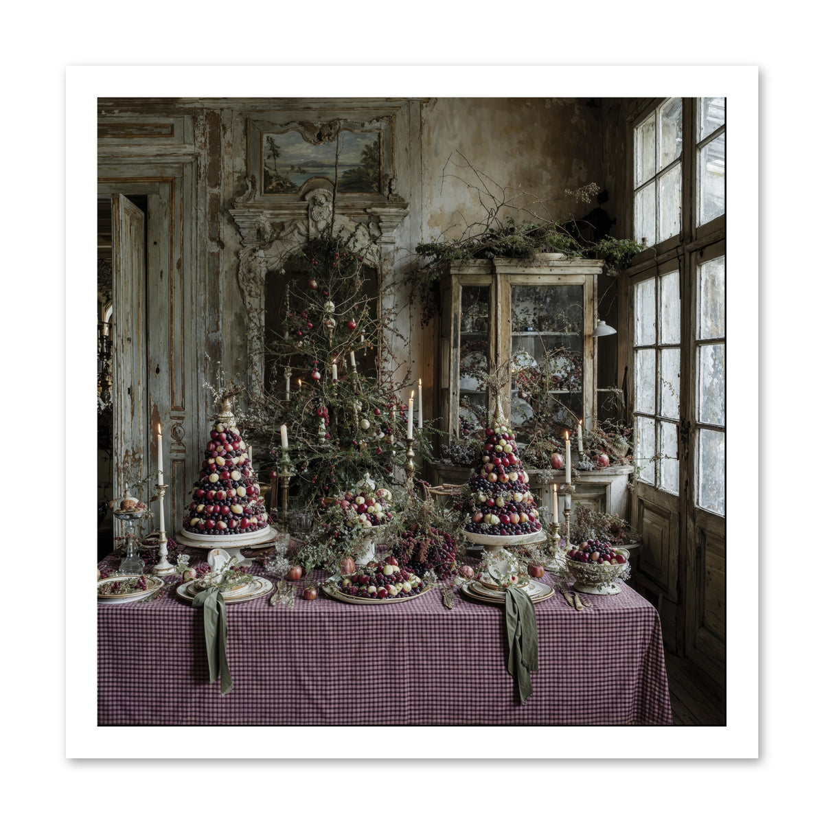 Mistletoe Meadow Cottage -- Paper Print 20x20