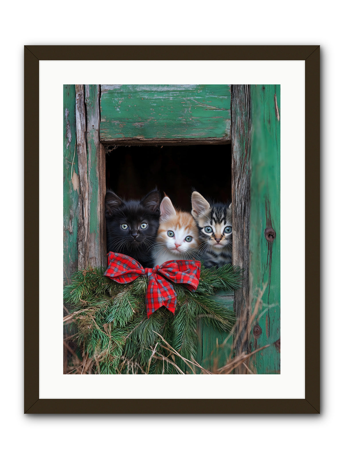 Mittened Mischief -- Framed Print - Black 18x24