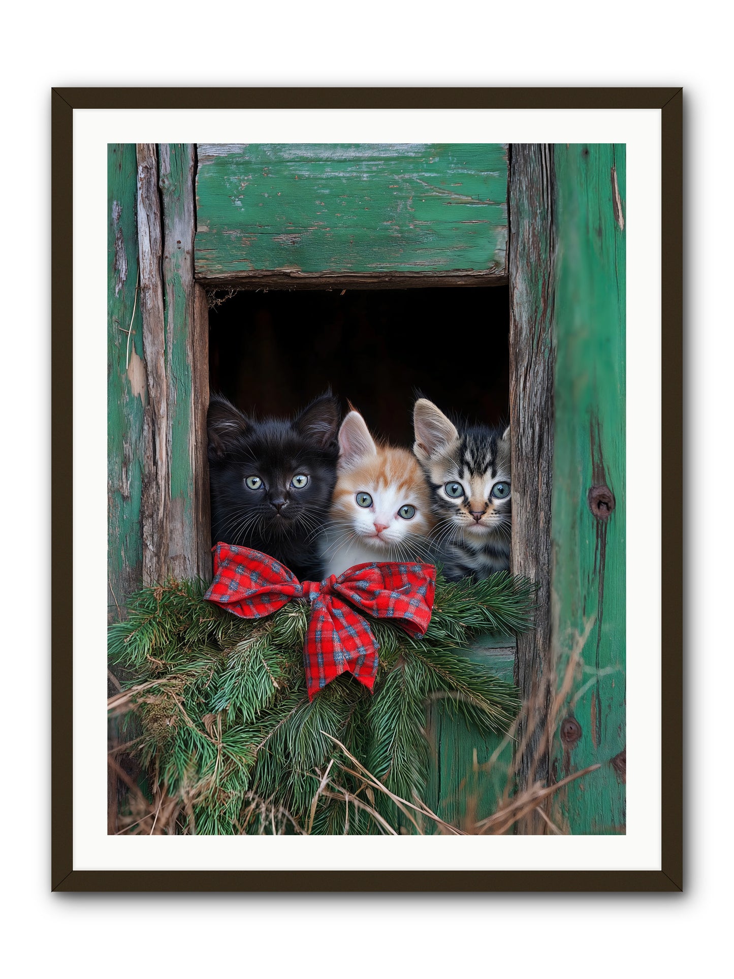 Mittened Mischief -- Framed Print - Black 30x40