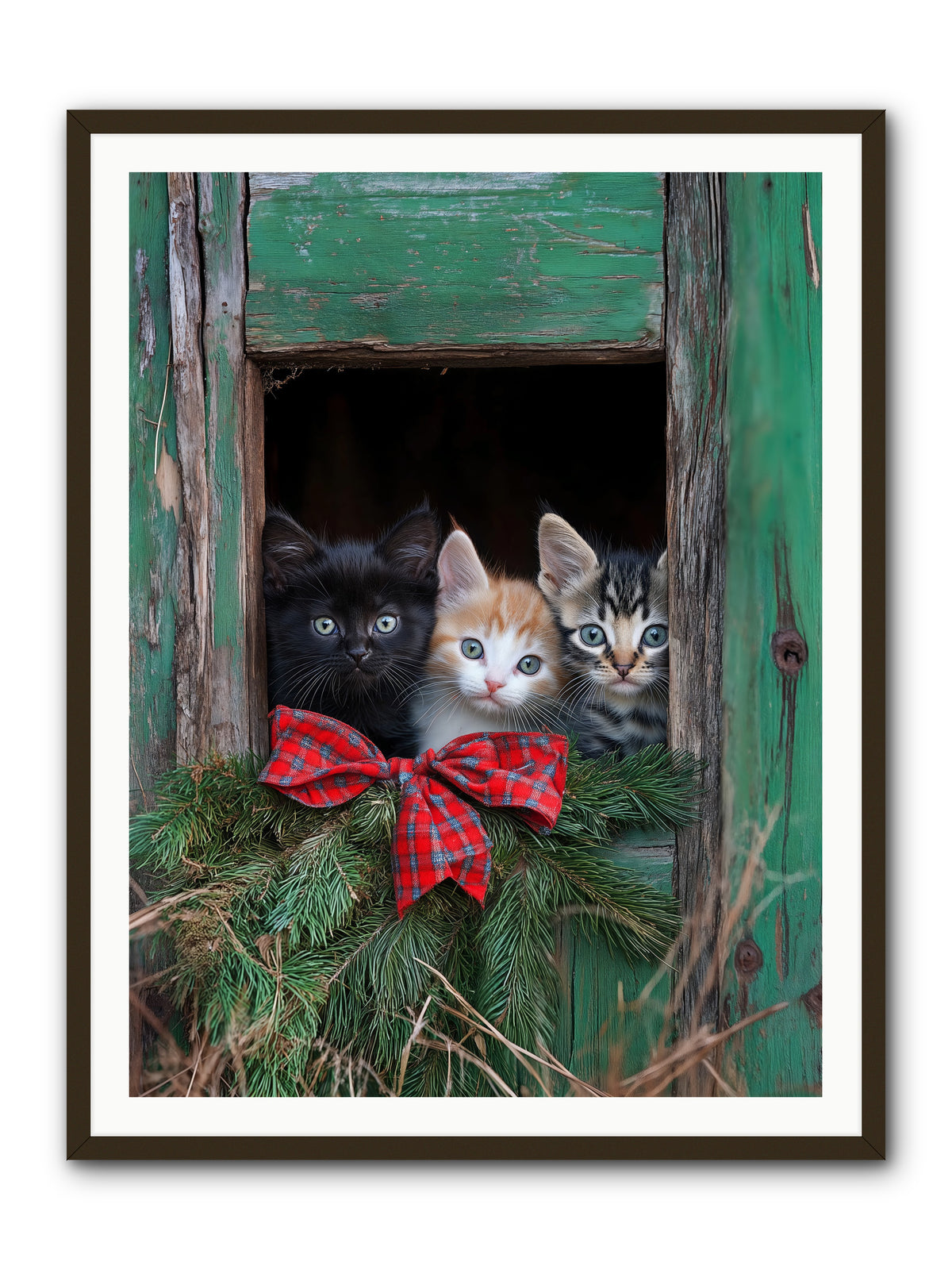 Mittened Mischief -- Framed Print - Black 36x48