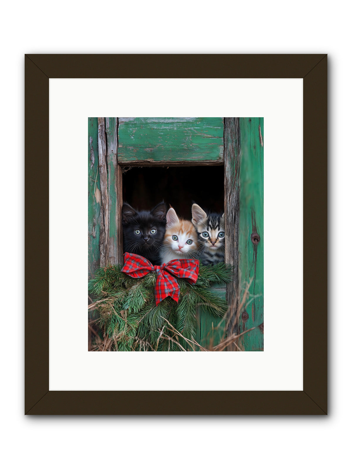 Mittened Mischief -- Framed Print - Black 9x12