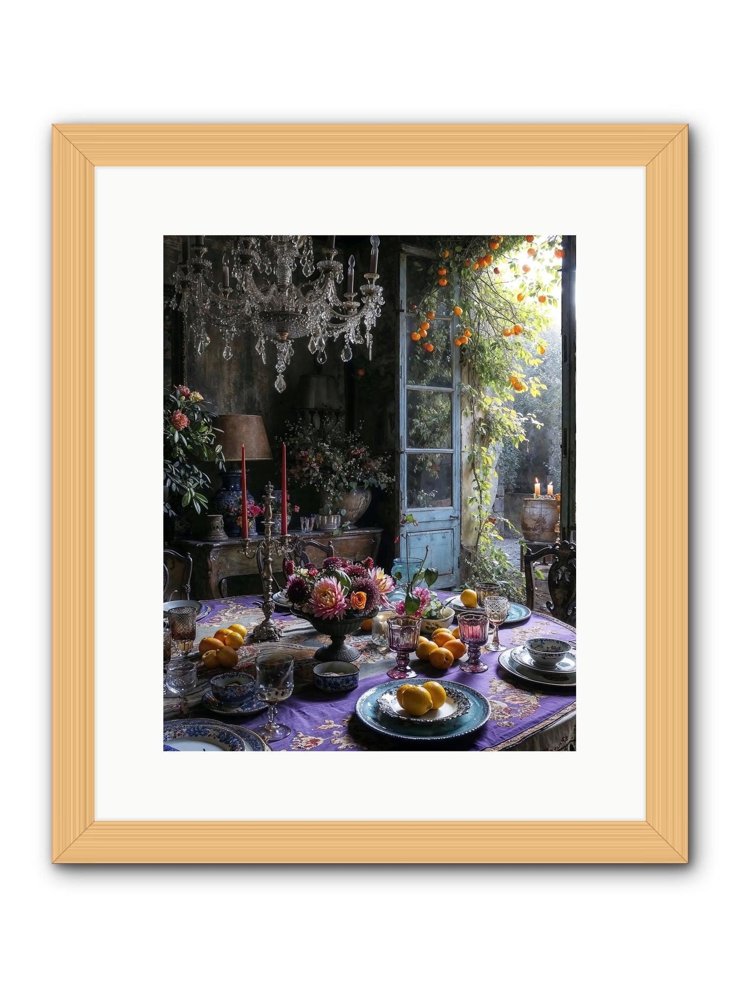 Moon Crest -- Framed Print - Natural 12x15