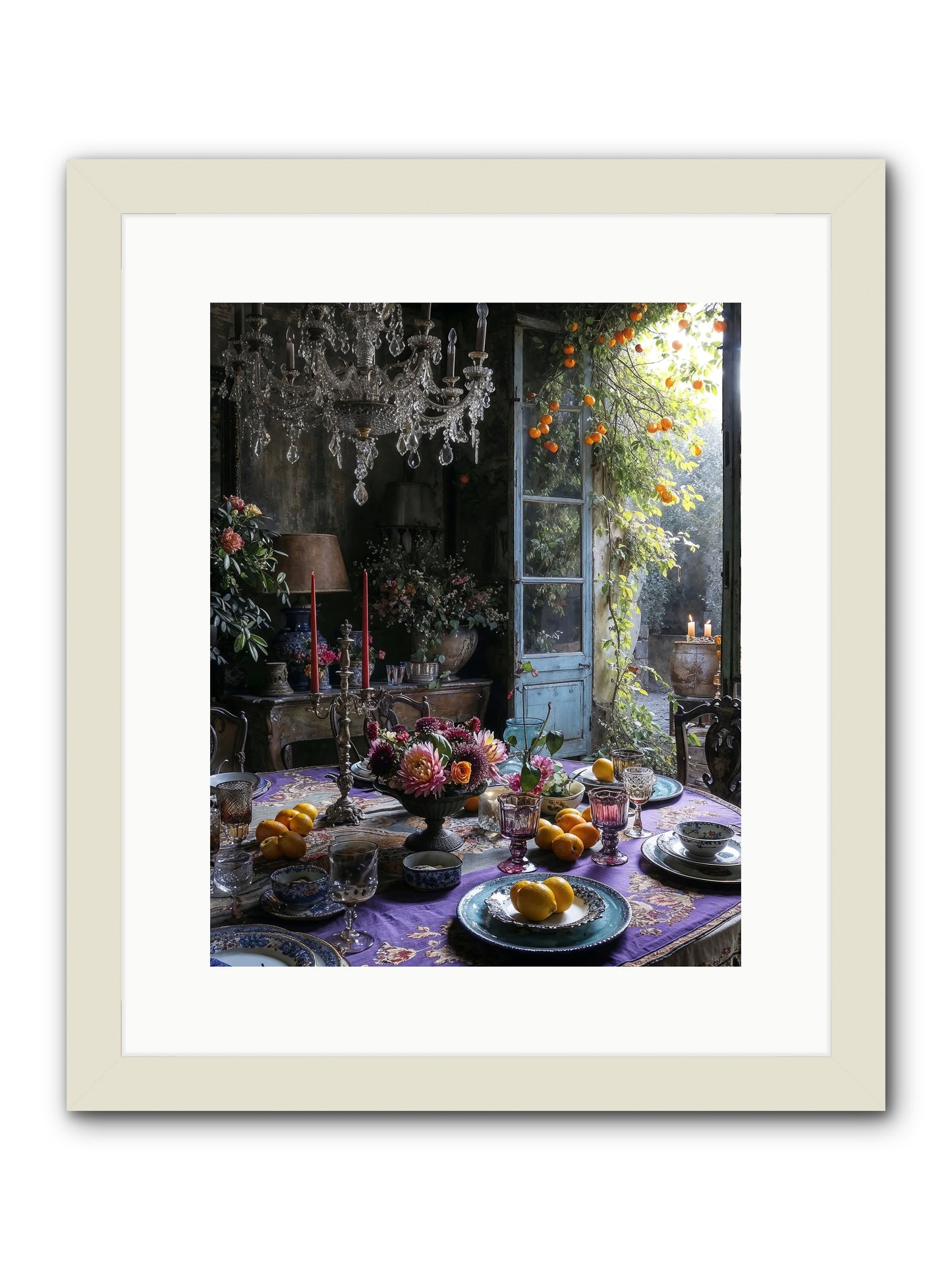 Moon Crest -- Framed Print - White 12x15