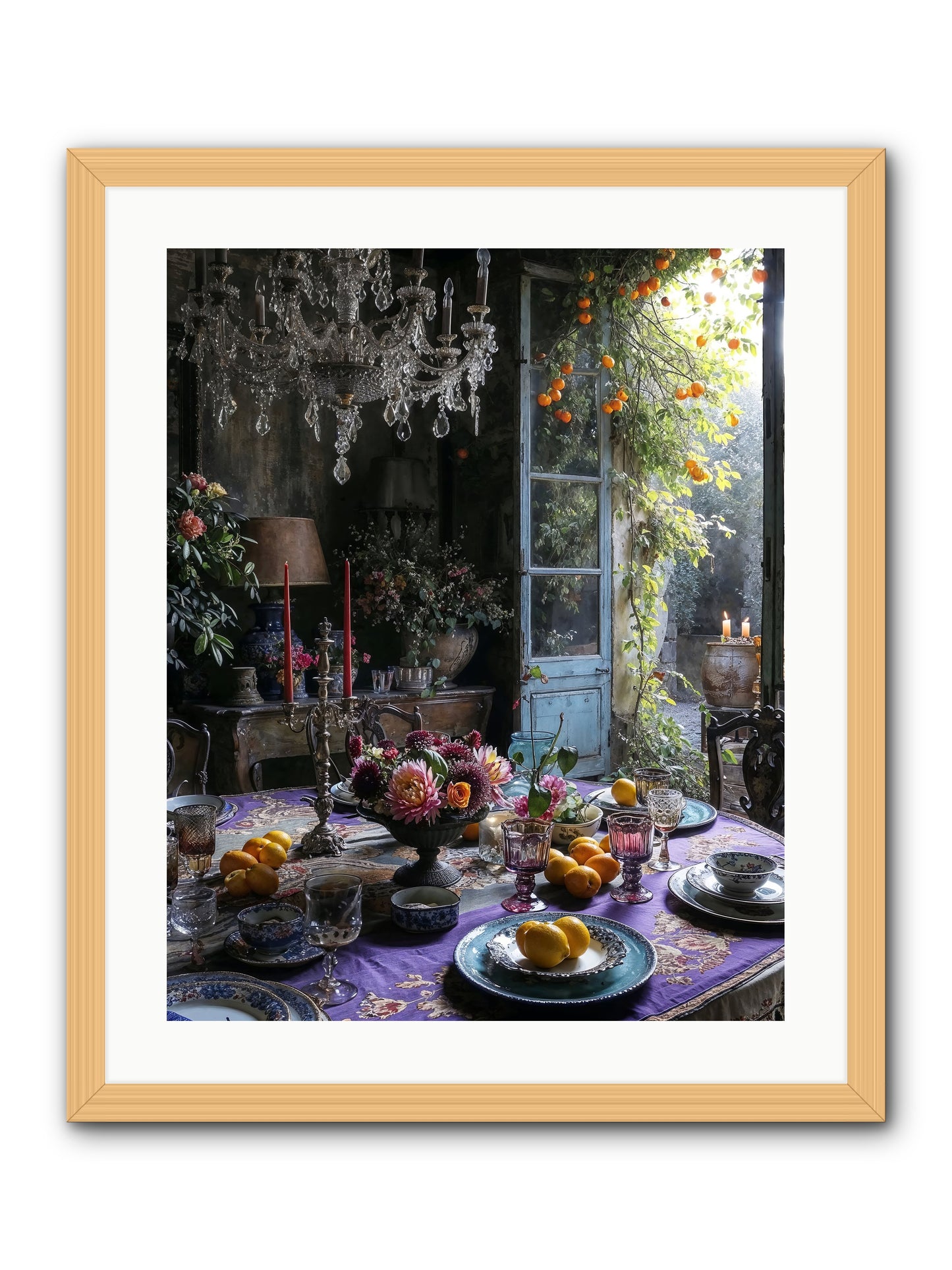 Moon Crest -- Framed Print - Natural 20x25