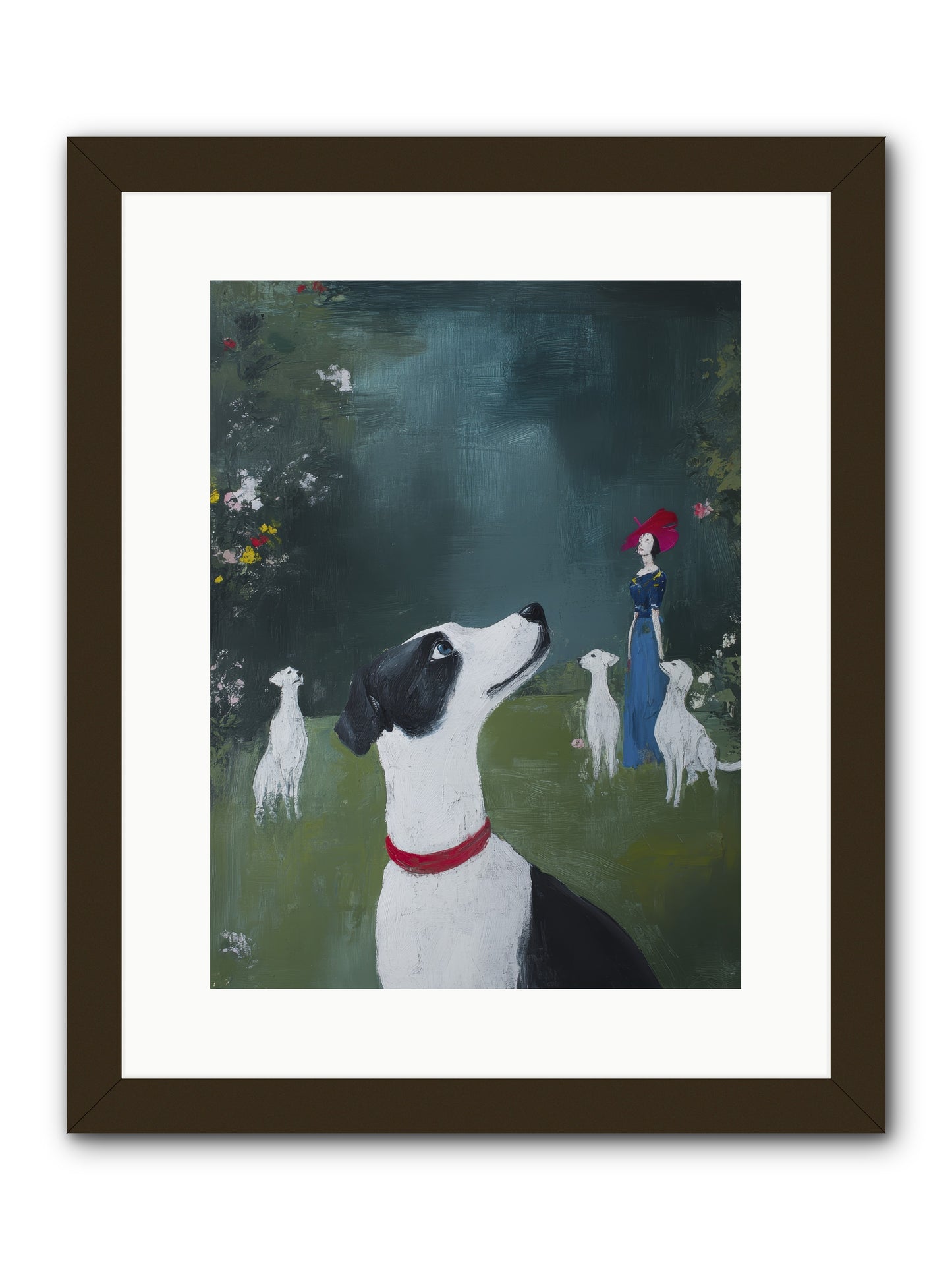 Moon Gazing Moment -- Framed Print - Black 12x16