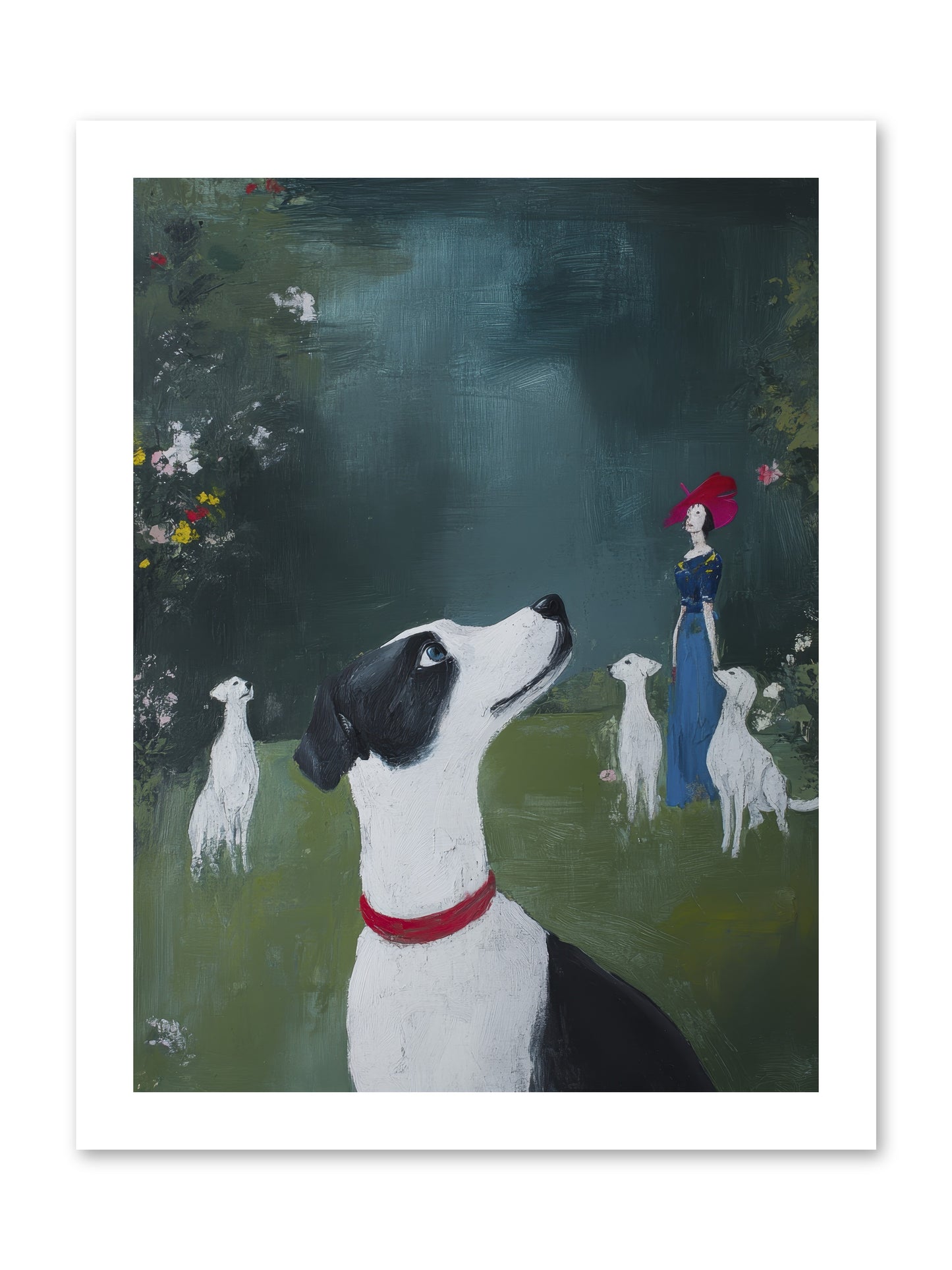 Moon Gazing Moment -- Loose Canvas Print 12x16