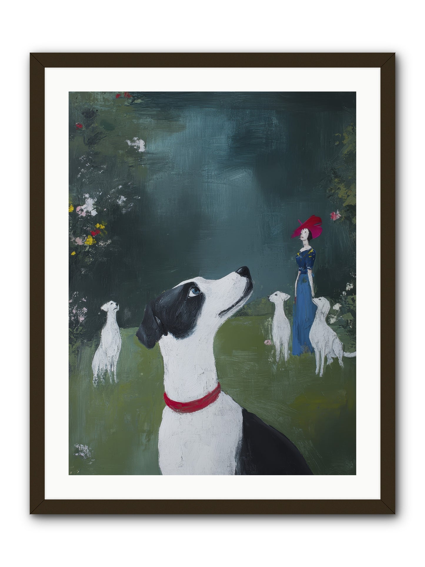 Moon Gazing Moment -- Framed Print - Black 24x32