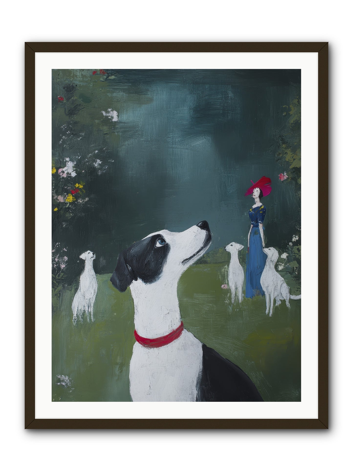 Moon Gazing Moment -- Framed Print - Black 30x40