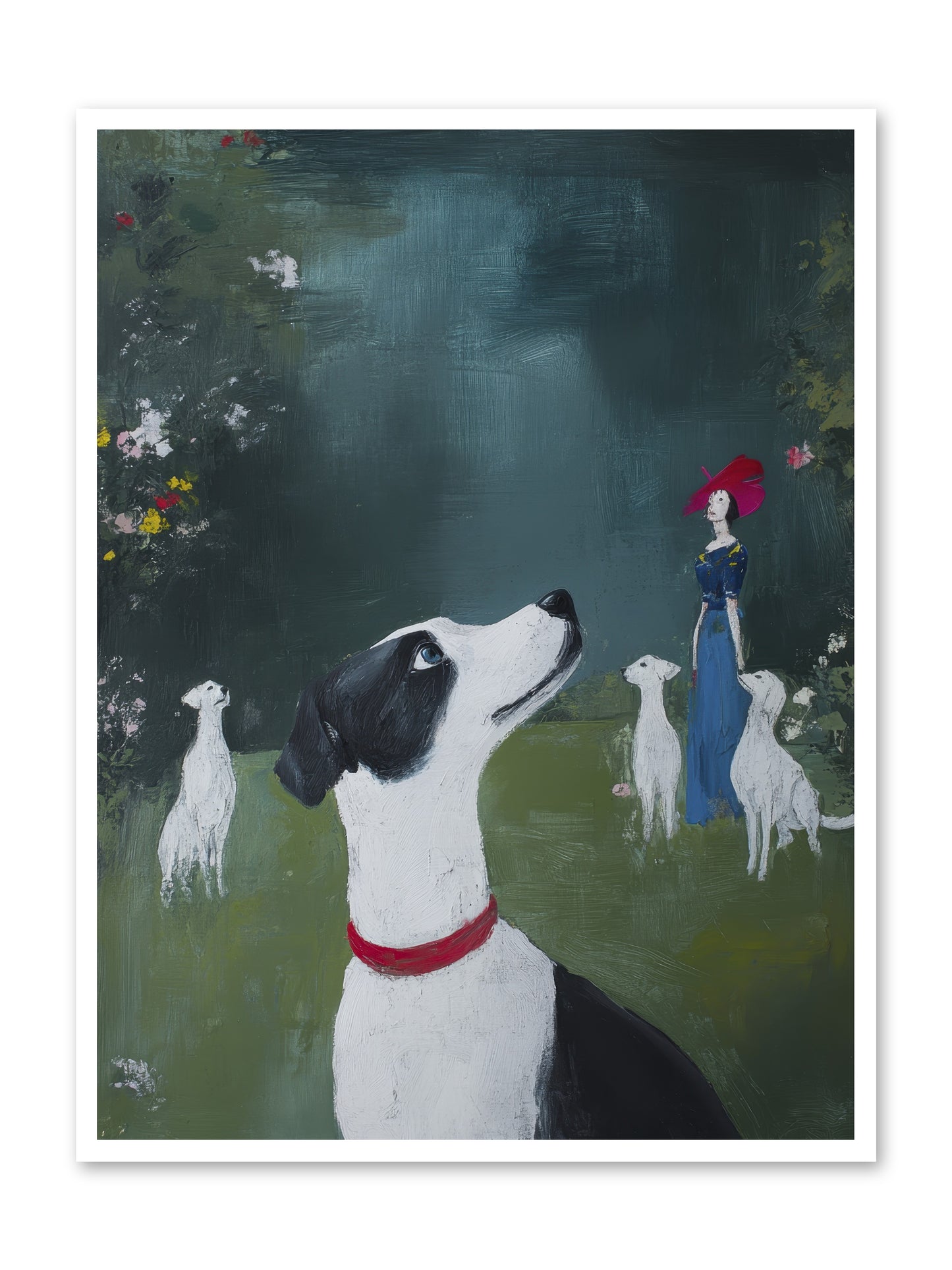 Moon Gazing Moment -- Loose Canvas Print 36x48