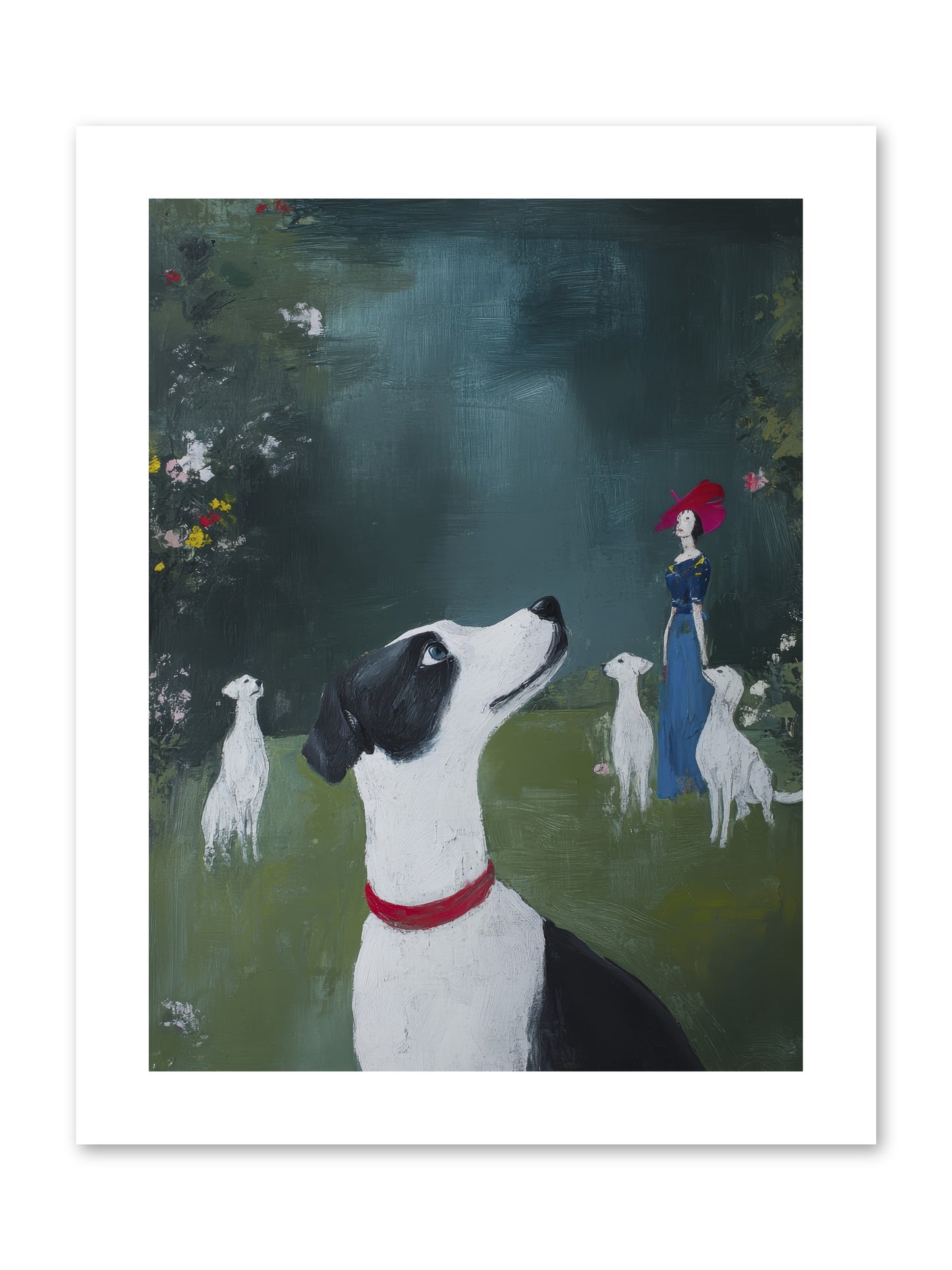Moon Gazing Moment -- Paper Print 9x12