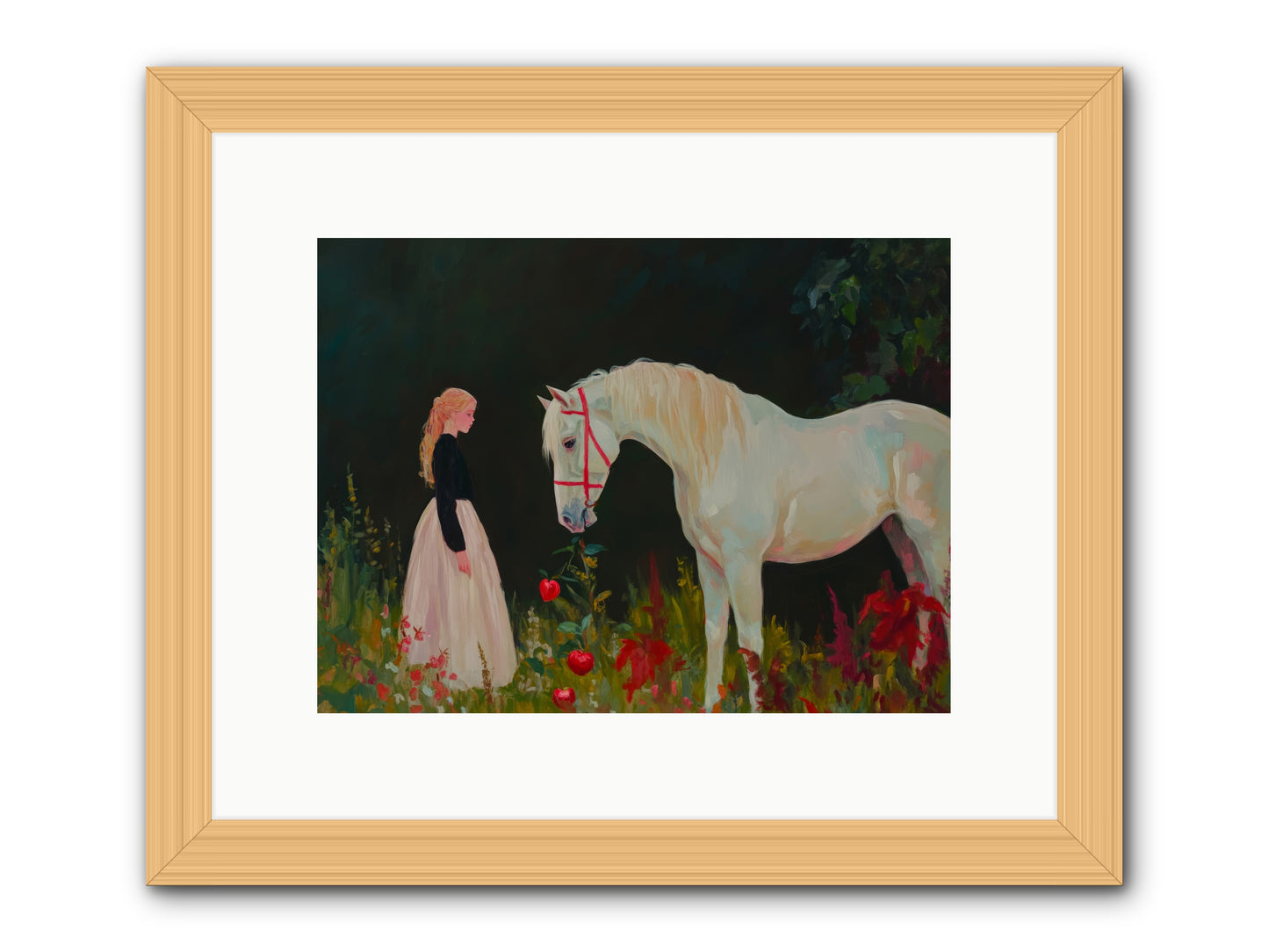 Moon HoursRez2 -- Framed Print - Natural 12x9