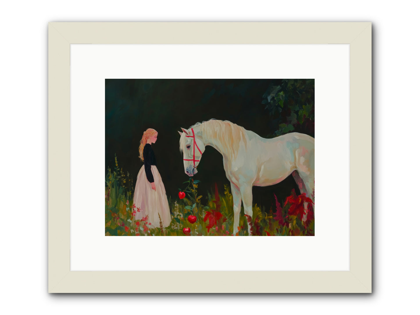 Moon HoursRez2 -- Framed Print - White 12x9