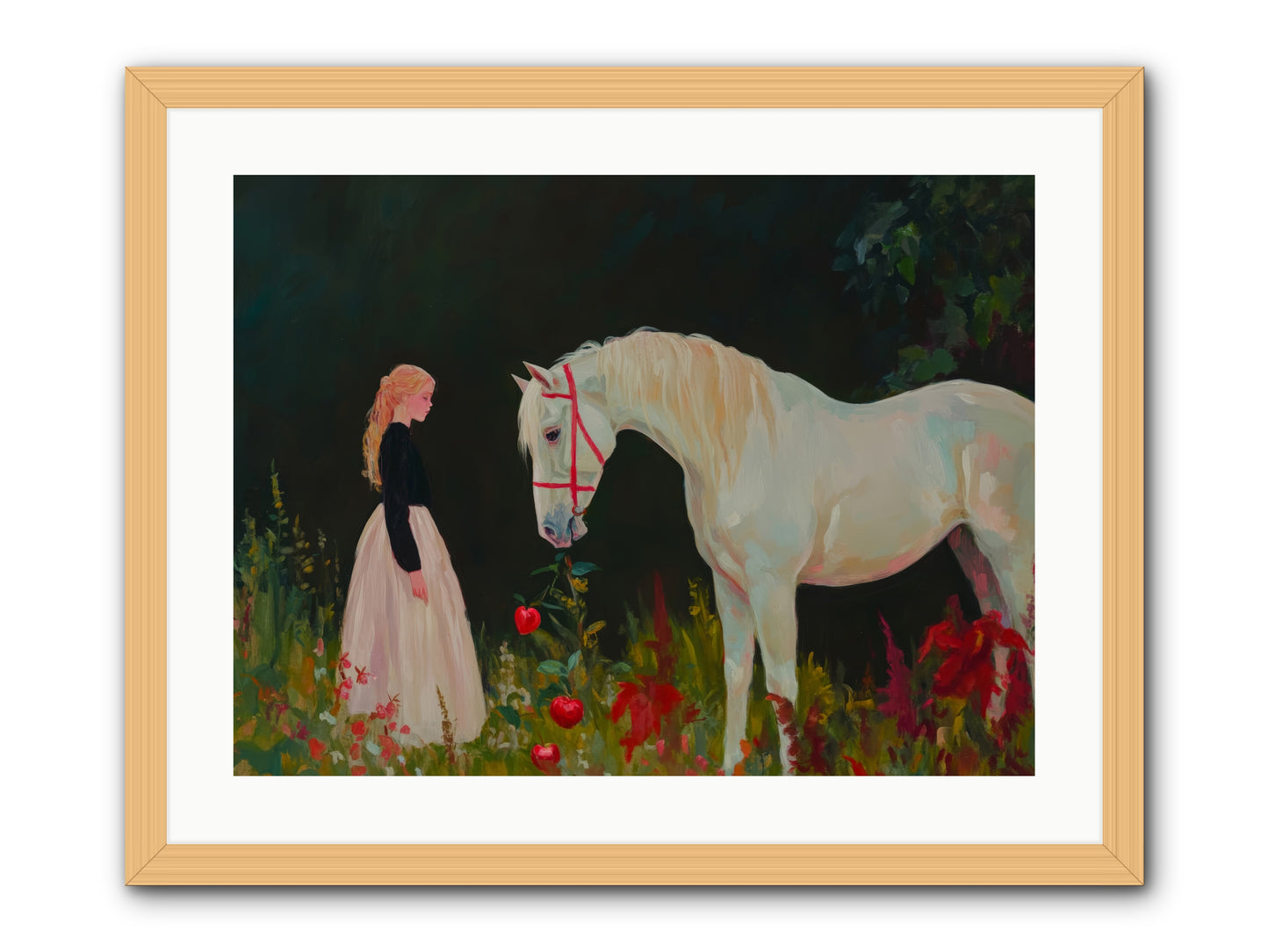 Moon HoursRez2 -- Framed Print - Natural 24x18