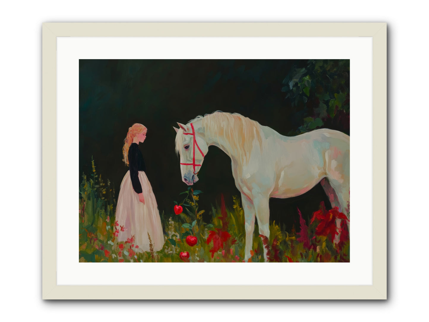 Moon HoursRez2 -- Framed Print - White 24x18