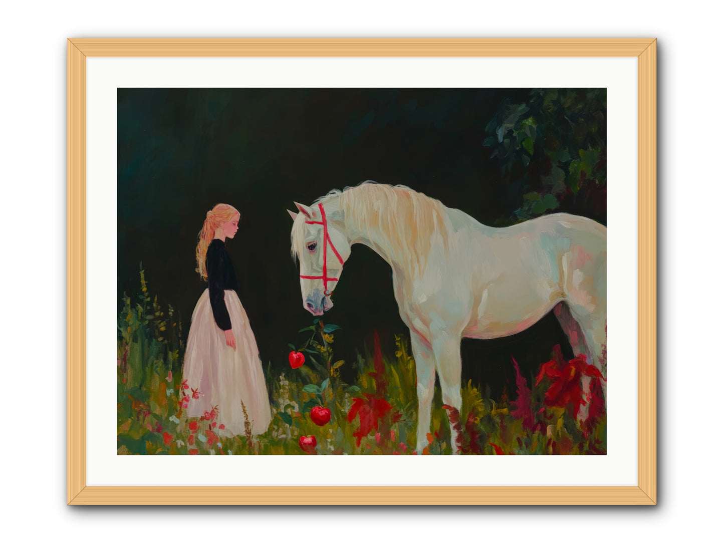 Moon HoursRez2 -- Framed Print - Natural 32x24