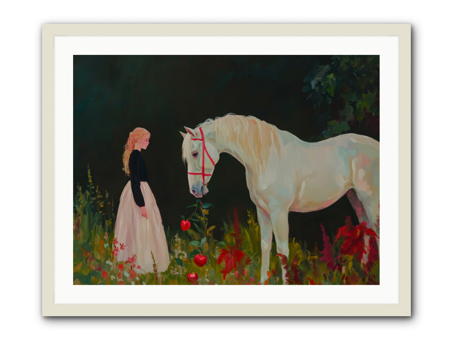 Moon HoursRez2 -- Framed Print - White 32x24