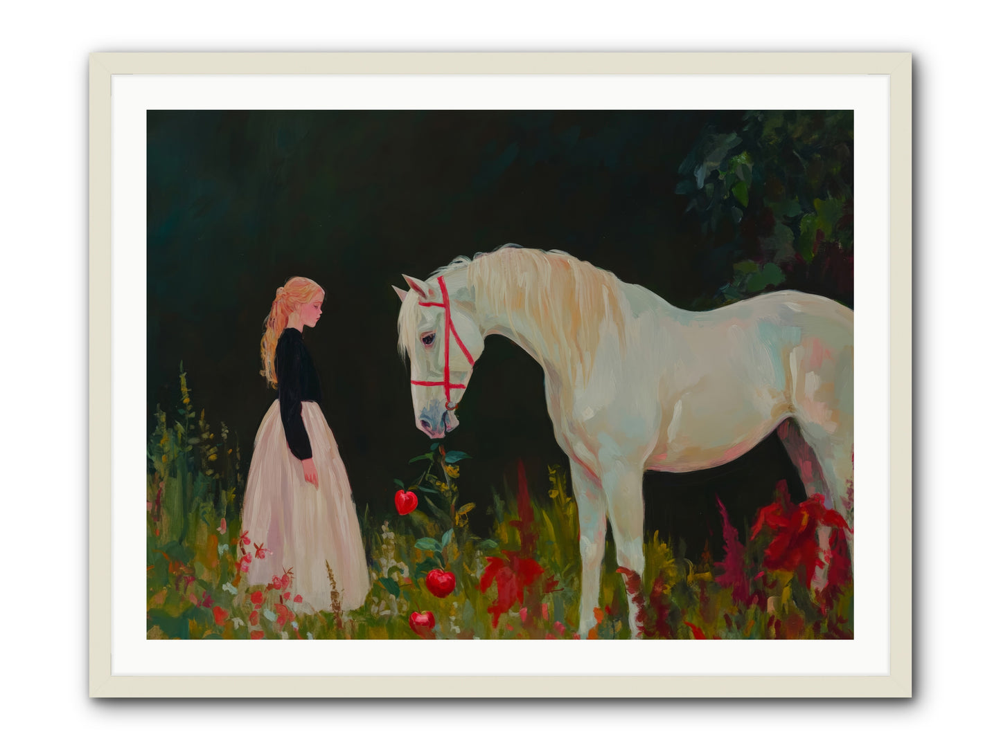 Moon HoursRez2 -- Framed Print - White 40x30