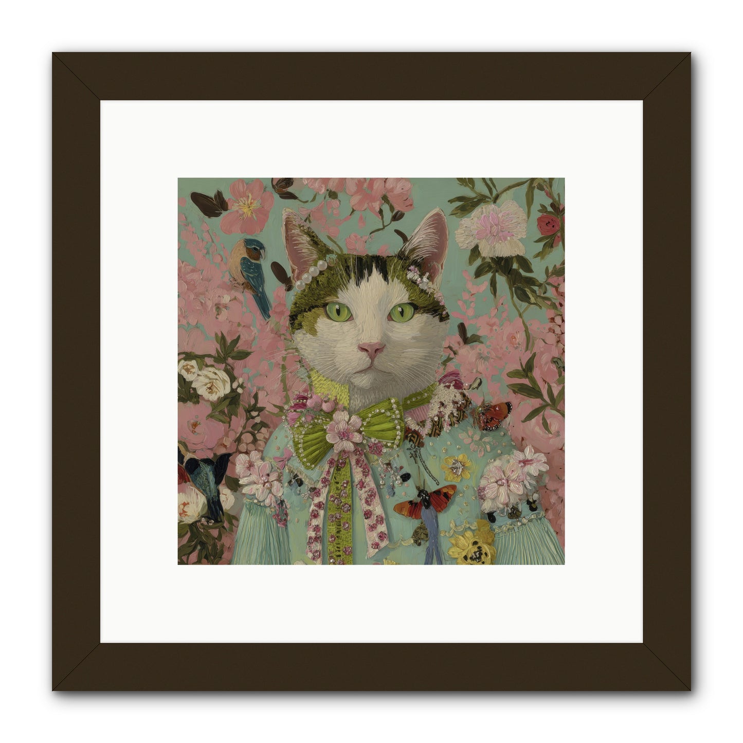 Moonflower Garden -- Framed Print - Black 10x10