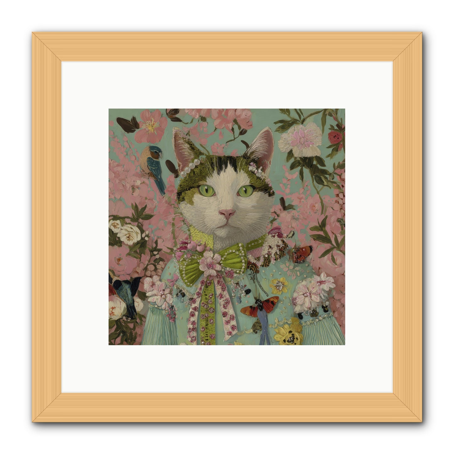 Moonflower Garden -- Framed Print - Natural 10x10