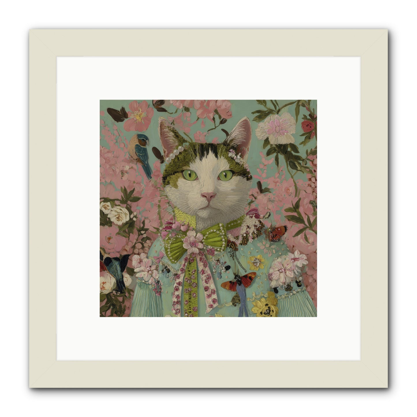 Moonflower Garden -- Framed Print - White 10x10