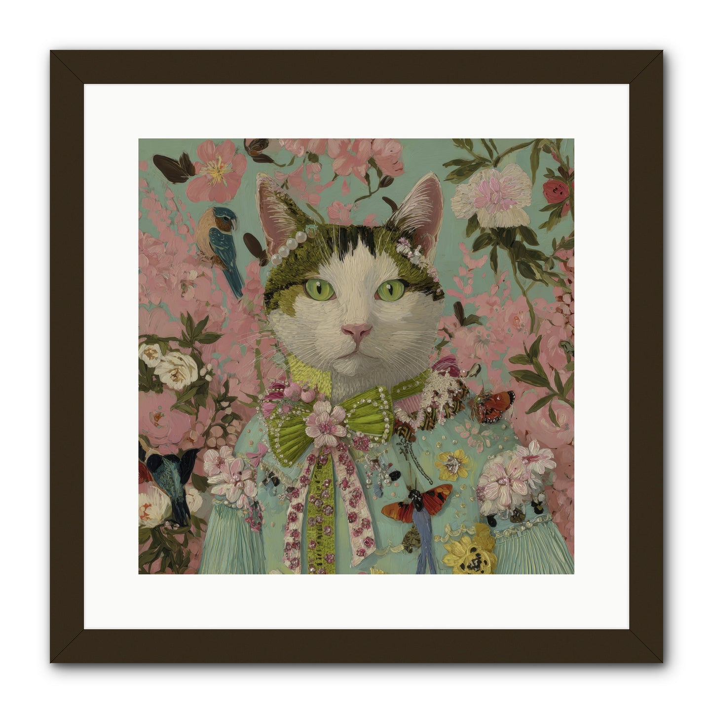 Moonflower Garden -- Framed Print - Black 16x16