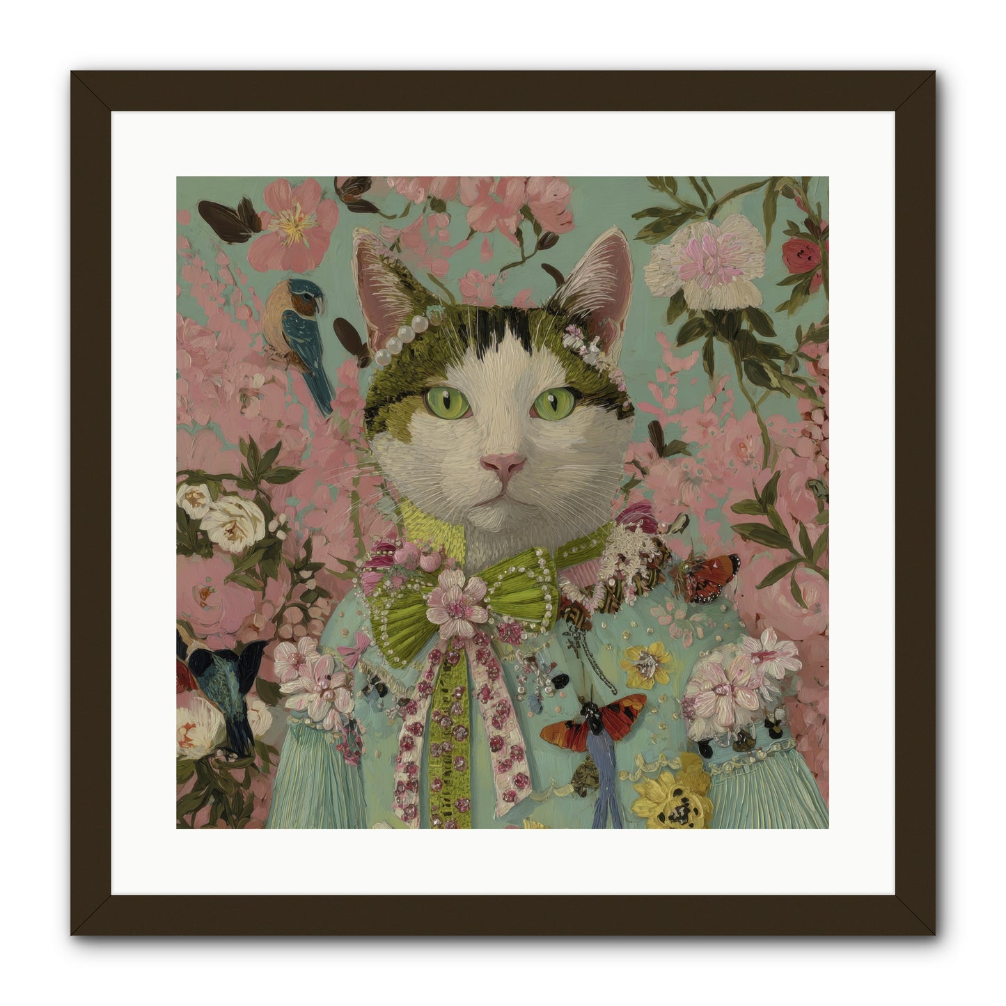 Moonflower Garden -- Framed Print - Black 20x20